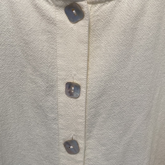 Soft Surroundings cream button down blouse - Picture 3 of 6